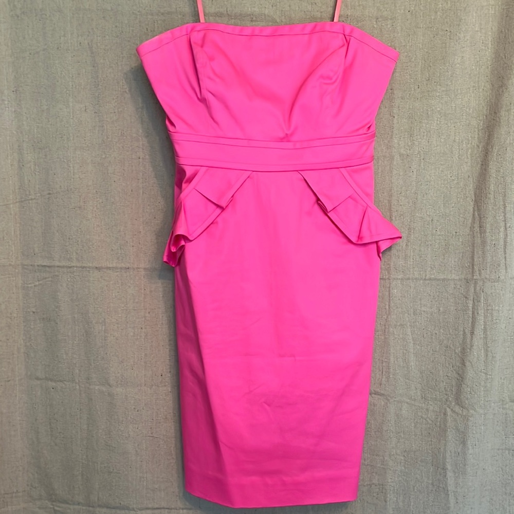J. Crew: Neon Pink Strapless Mini